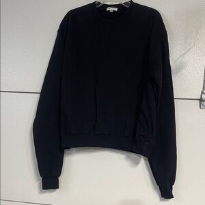 GOOD AMERICAN WOMENS LIBRA HOROSCOPE CREWNECK SWEATSHIRT BLACK SMALL